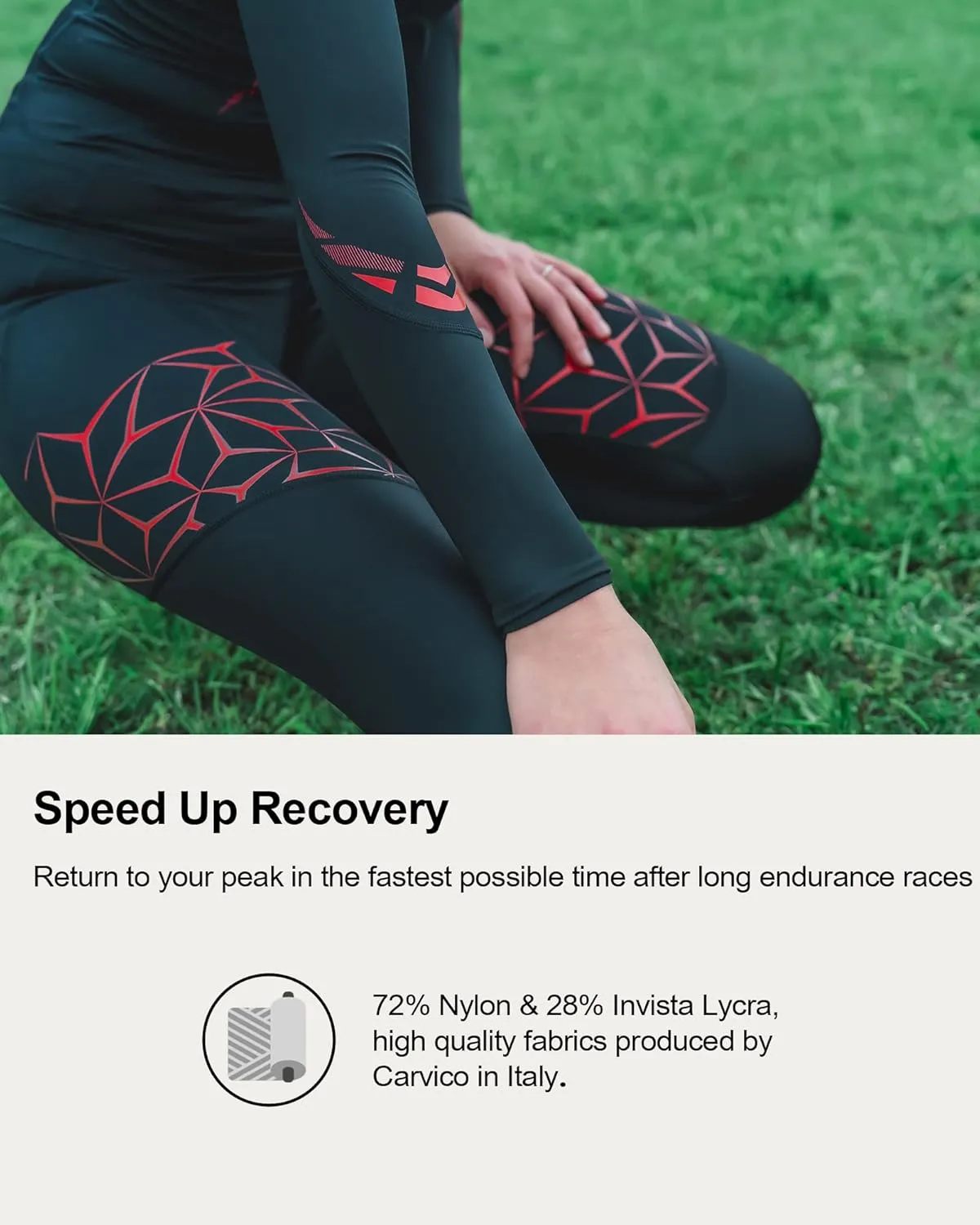 SUMARPO Compression Pants Men Women, Strong Power Recovery Compression Tights for Endurance Running, Knee Support, Quick Dry