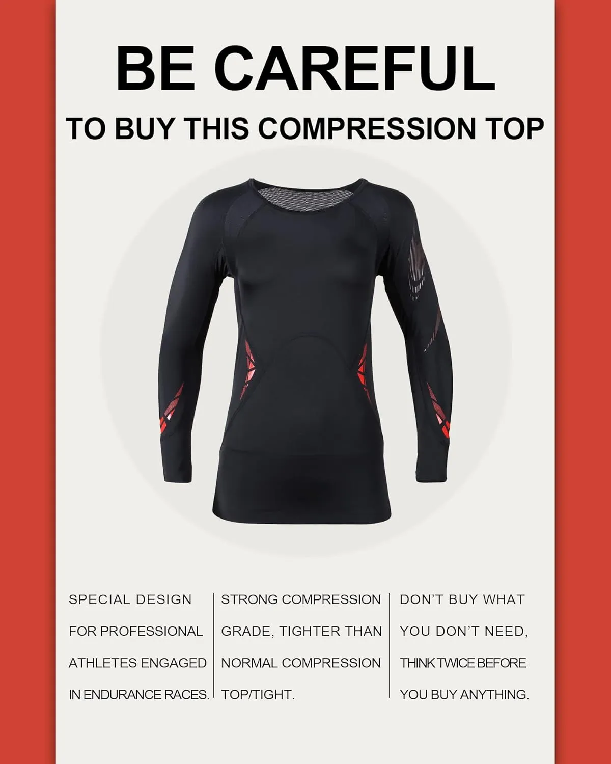 SUMARPO Compression Shirts for Men, Muscle Support Workout Shirts, Strong Power Recovery Long Sleeve Tight, UPF50 Breathable