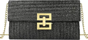 Summer Straw Clutch Purses for Women Woven Beach Bag Evening Purse Envelope Clutch with Detachable Strap