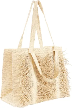 Summer Woven Straw Handbag Top Handle Large Capacity Beach Tote 2025 Shoulder Bag Tassels Vacation Travel Purse