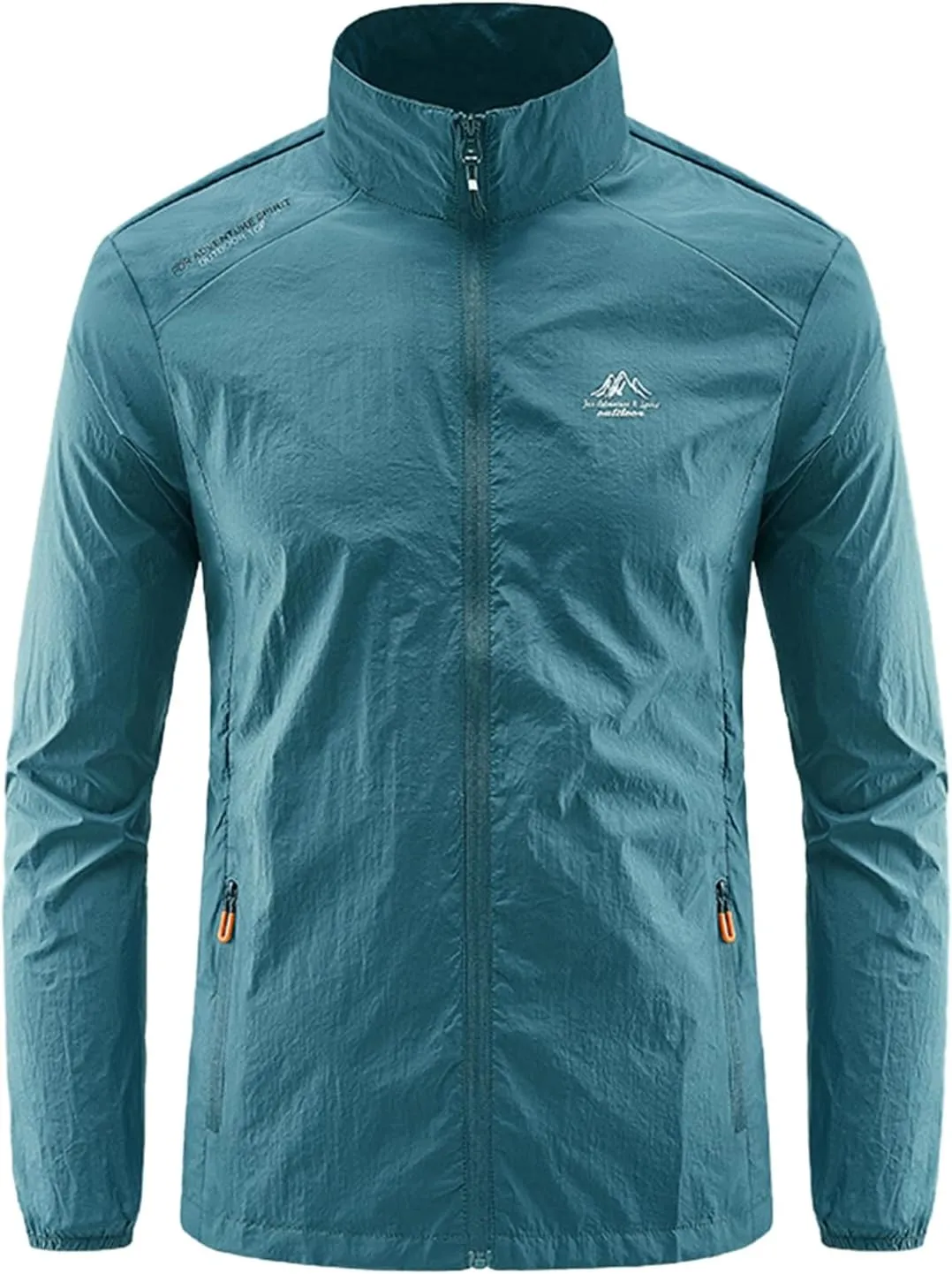 Sun Protection Clothing Stand Collar Quick Dry Zipper Pockets Ultra-Thin Long Sleeves -UV Breathable Plus Size Ice Silk