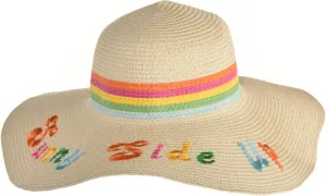Sunny Side Up Floppy Hat - 20"x 5" | Natural Straw Adult Hat Perfect for Beach & Sun Protection - Fashionable & Stylish Headwear
