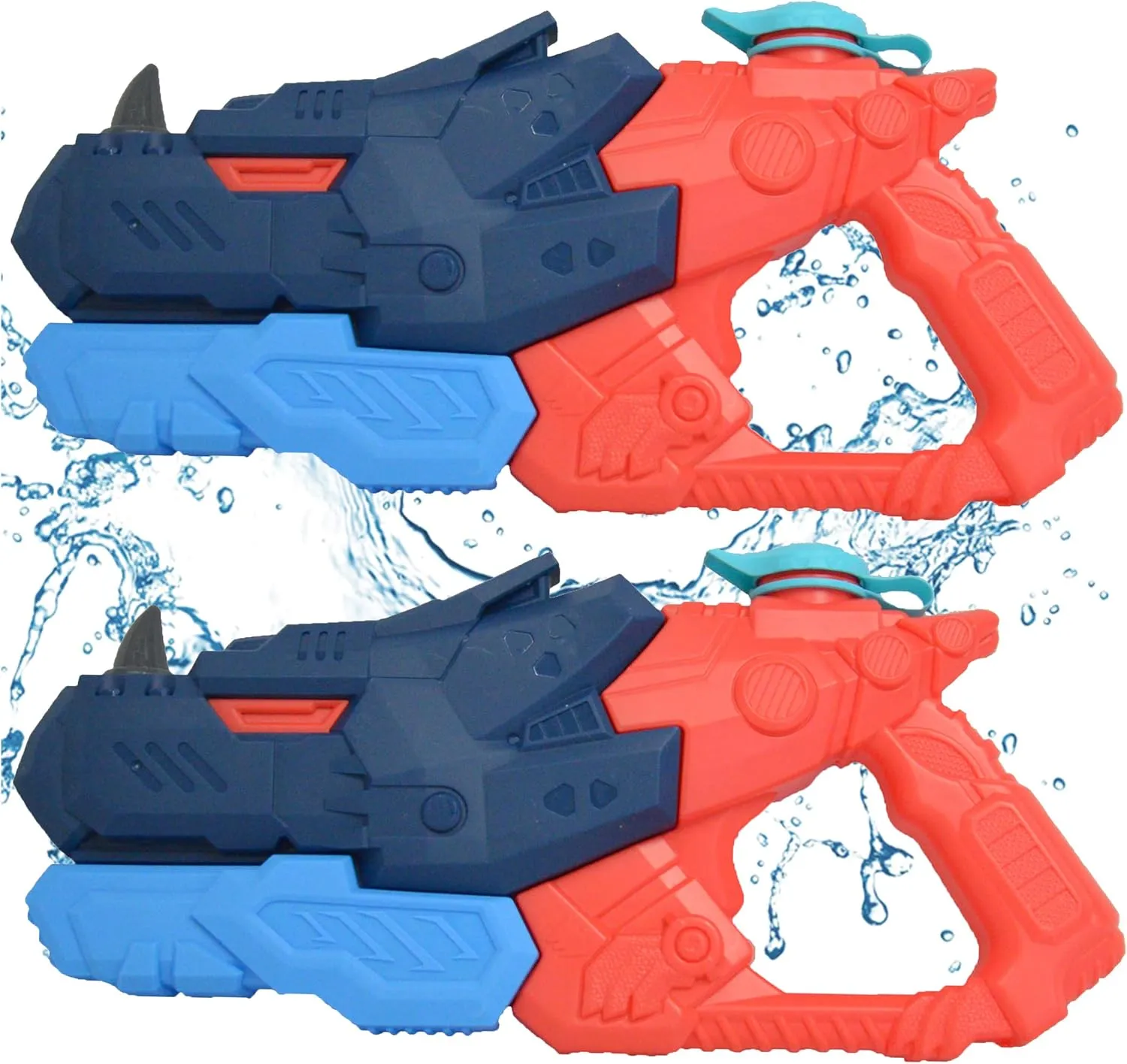 Super Water Blaster Wet Play, 2 PCS Rhino Water Fun Sports Fast Shooter Water Squirt Toy Gun for Pool, Beach, Sand Fun Play, Fast Shooter Water Gun for Kids, Children, Adults