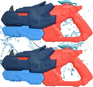 Super Water Blaster Wet Play, 2 PCS Rhino Water Fun Sports Fast Shooter Water Squirt Toy Gun for Pool, Beach, Sand Fun Play, Fast Shooter Water Gun for Kids, Children, Adults