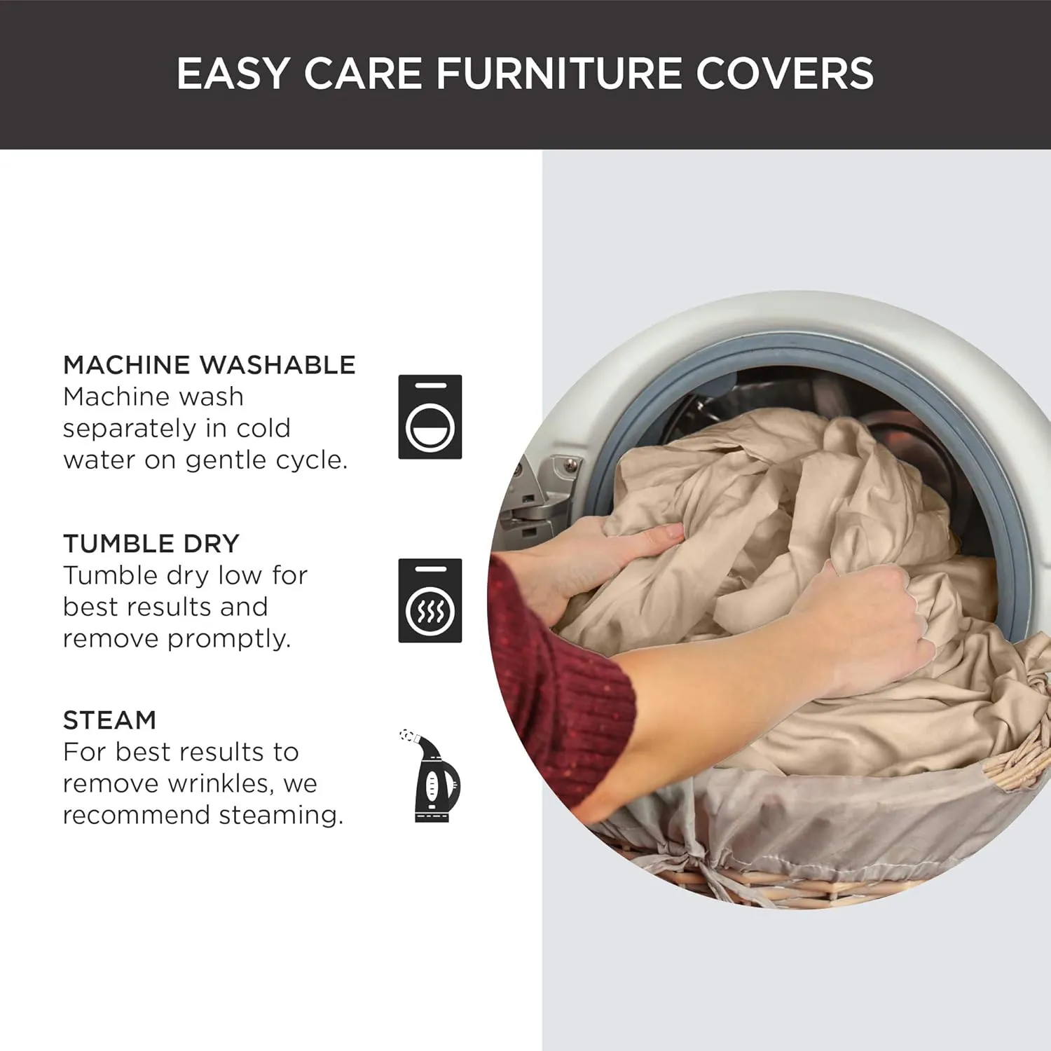 SureFit Deluxe Comfort Throw Cover, One Piece, Machine Washable, Pet Furniture Protector (Dark Gray, Chair)