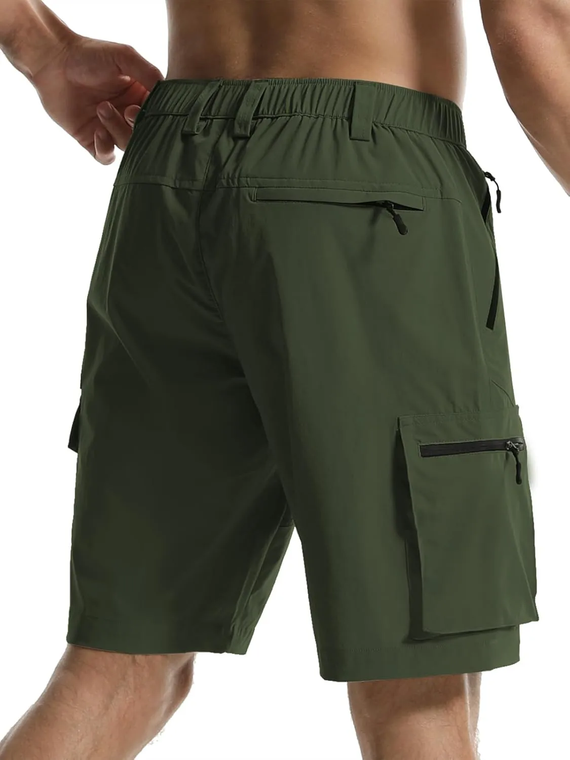 Surenow Men's Hiking Cargo Shorts with Quick Dry, Breathable Fabric, Pockets, and Zipper Closure - Blue, Size Large