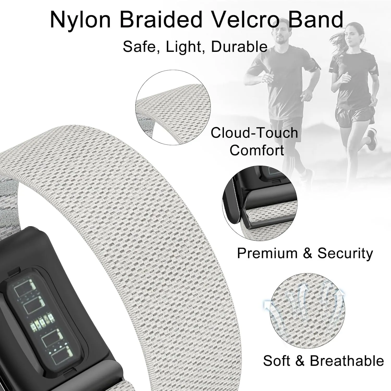 surundo Nylon Sport Band Compatible with Whoop Bicep Band 4.0 Strap Men Women with Bumper Case, Breathable Nylon Adjustable Waterproof Replacement Wristbands Straps for Whoop 4.0