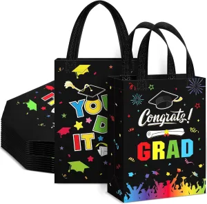 Sweetude 24 Pcs 2025 Graduation Gift Bags with Handles Reusable Congrats Grad Tote Bags for College Graduation Party Supplies