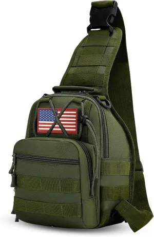 Tactical Shoulder Sling Bag, Small Shoulder Bag for Men, Outdoor Crossbody Backpack Tactical Chest Bag for Every Day Carry (ArmyGreen)