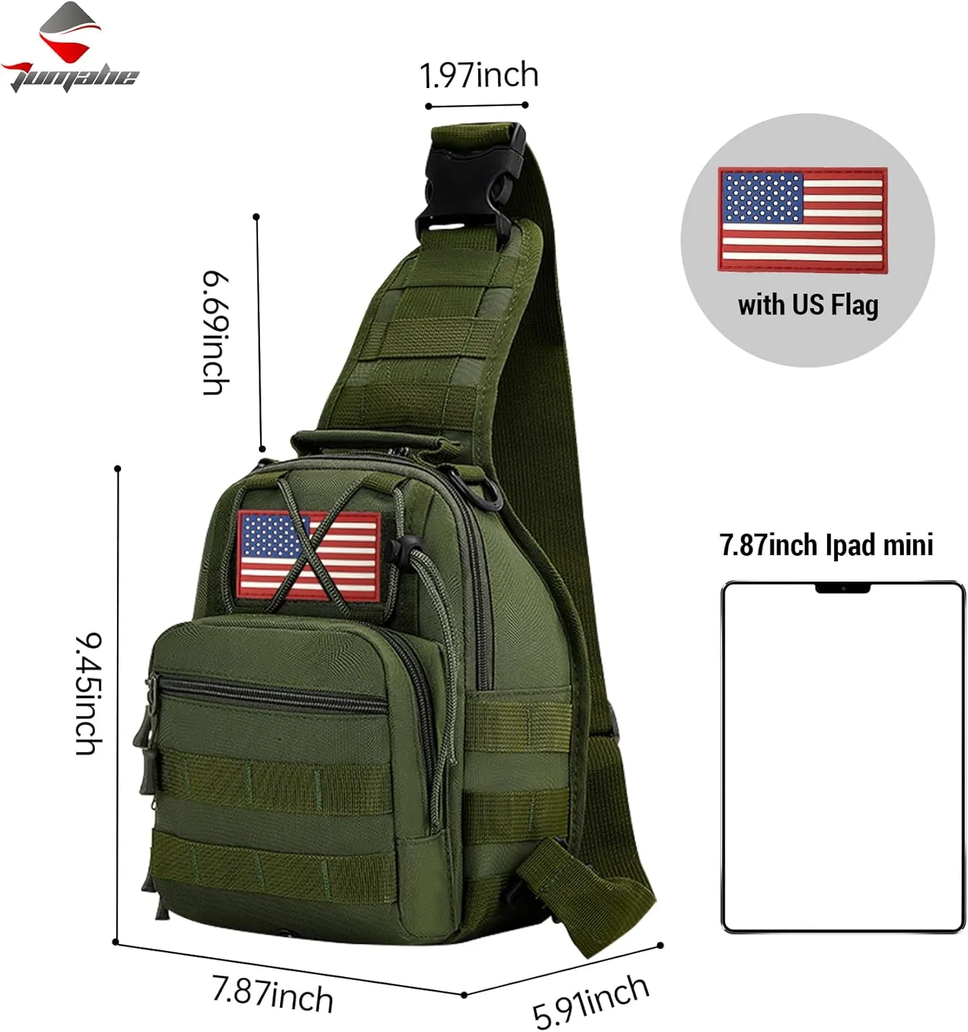 Tactical Shoulder Sling Bag, Small Shoulder Bag for Men, Outdoor Crossbody Backpack Tactical Chest Bag for Every Day Carry (ArmyGreen)