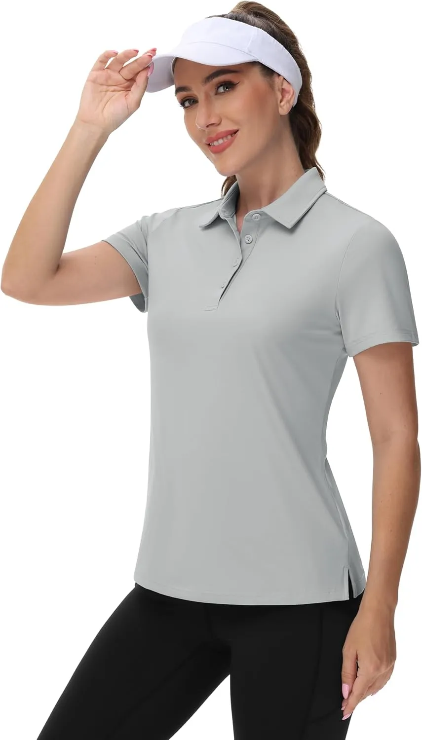 TACVASEN Women's Golf Polo Shirts Short Sleeve UPF 50  Sun Protection Golf Shirts for Women Quick Dry Collared Polos