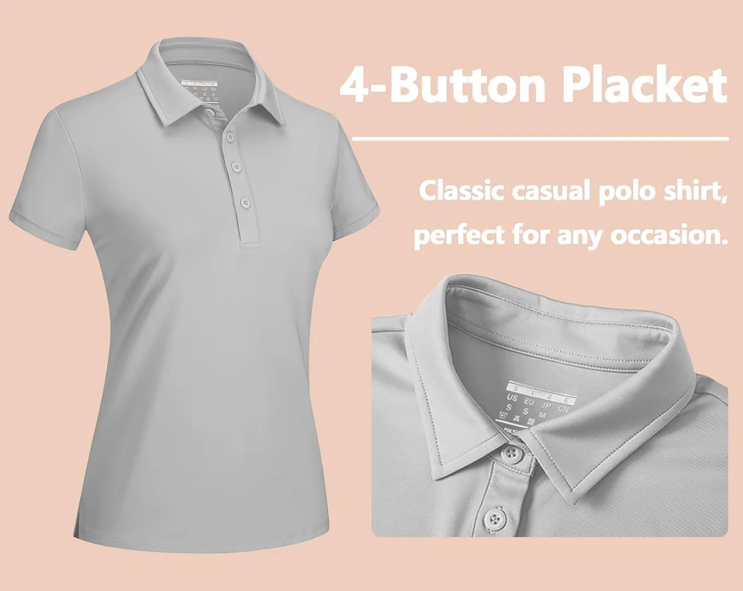 TACVASEN Women's Golf Polo Shirts Short Sleeve UPF 50  Sun Protection Golf Shirts for Women Quick Dry Collared Polos