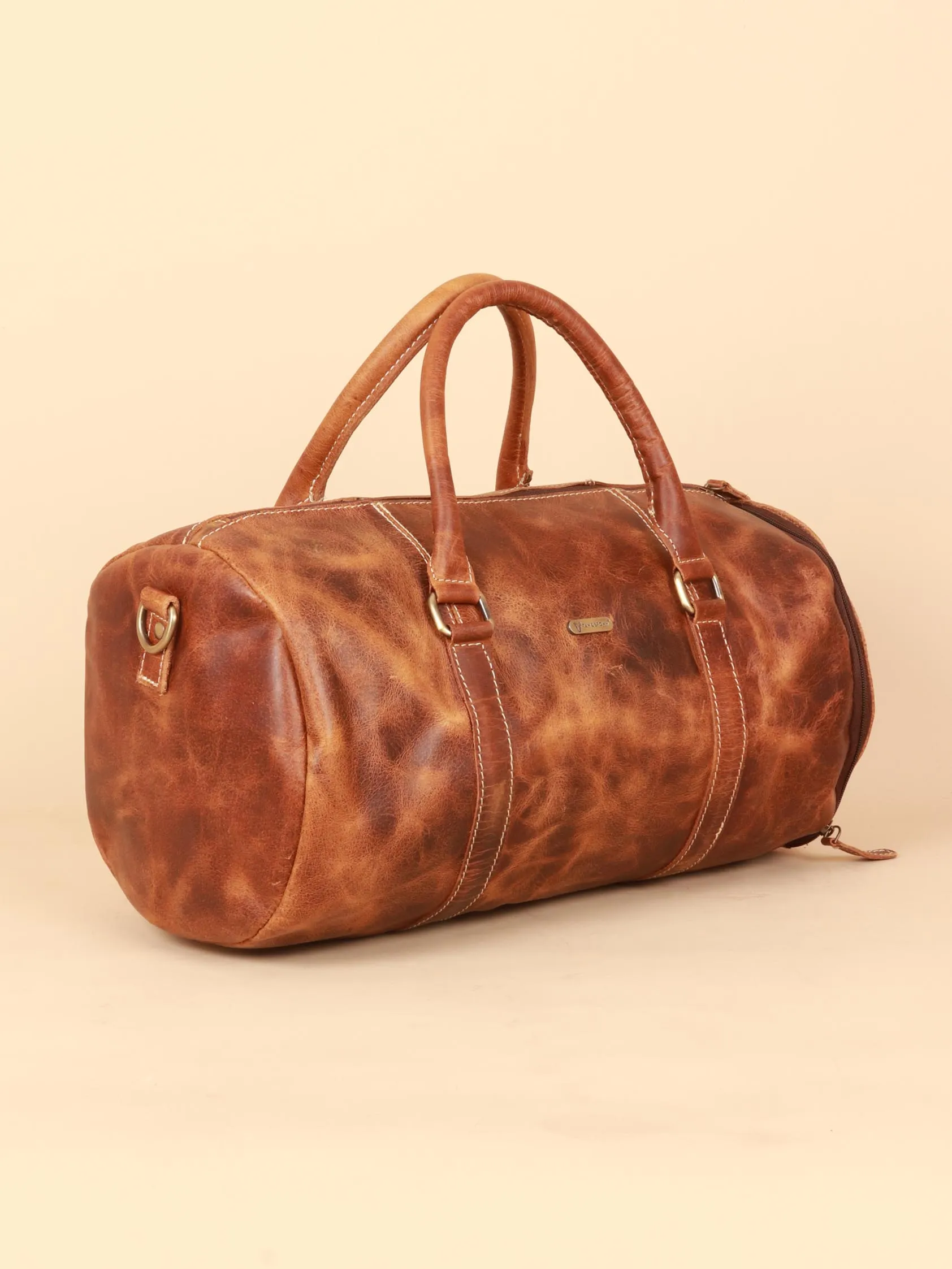 TAN & BROWN TRAVEL/GYM BAG