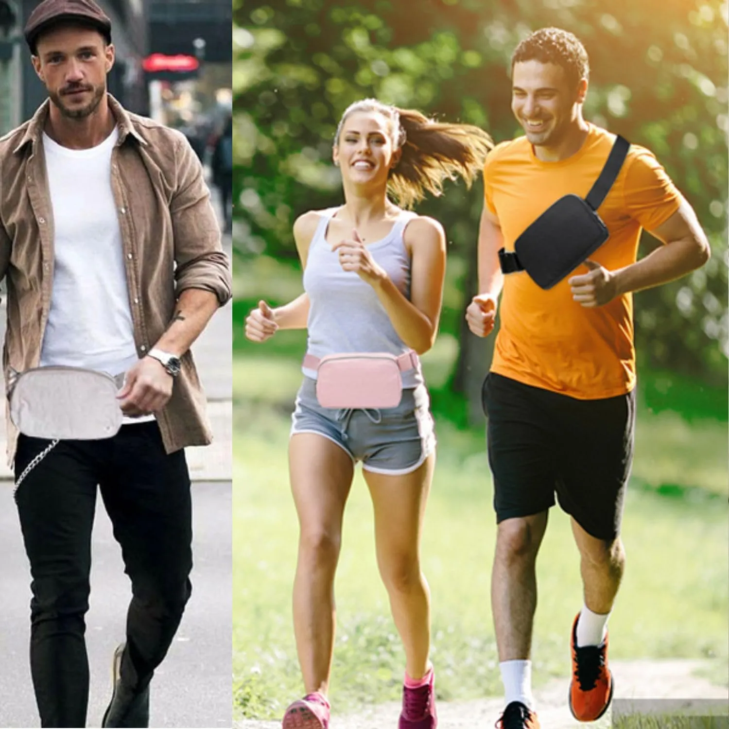 Tapp Collections Unisex Mini Crossbody Belt Bag with Adjustable Strap Small Waist Pouch for Workout Running Traveling Hiking - Bronze