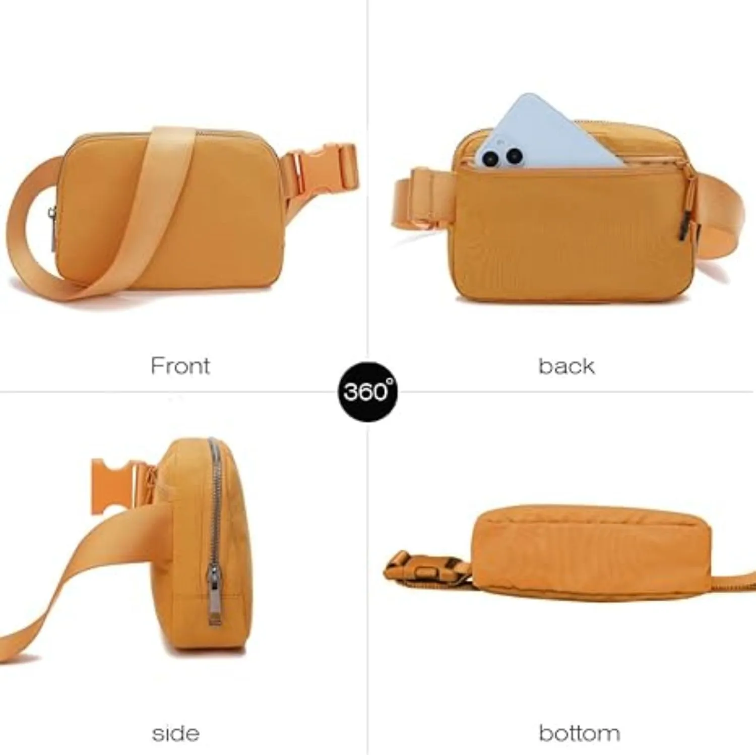 Tapp Collections Unisex Mini Crossbody Belt Bag with Adjustable Strap Small Waist Pouch for Workout Running Traveling Hiking - Bronze