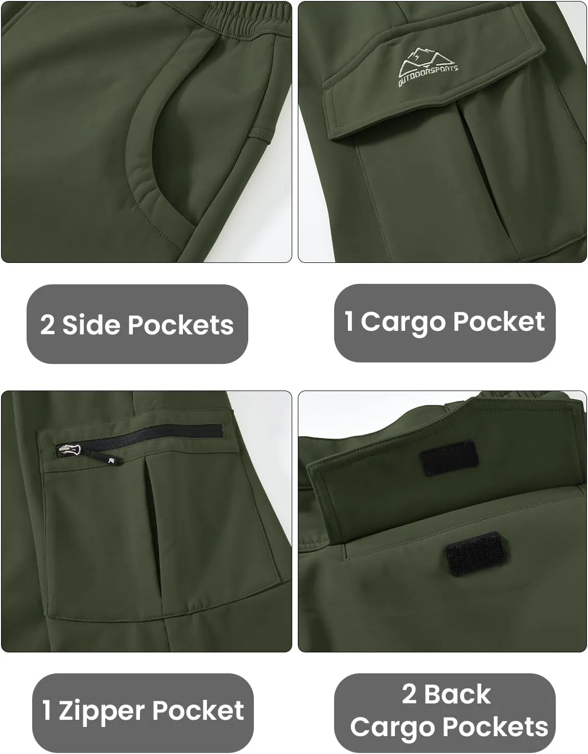 TBMPOY Men's Snow Ski Fleece Lined Hiking Pants Waterproof Winter Snowboard Warm Outdoor Insulated Pants Windproof