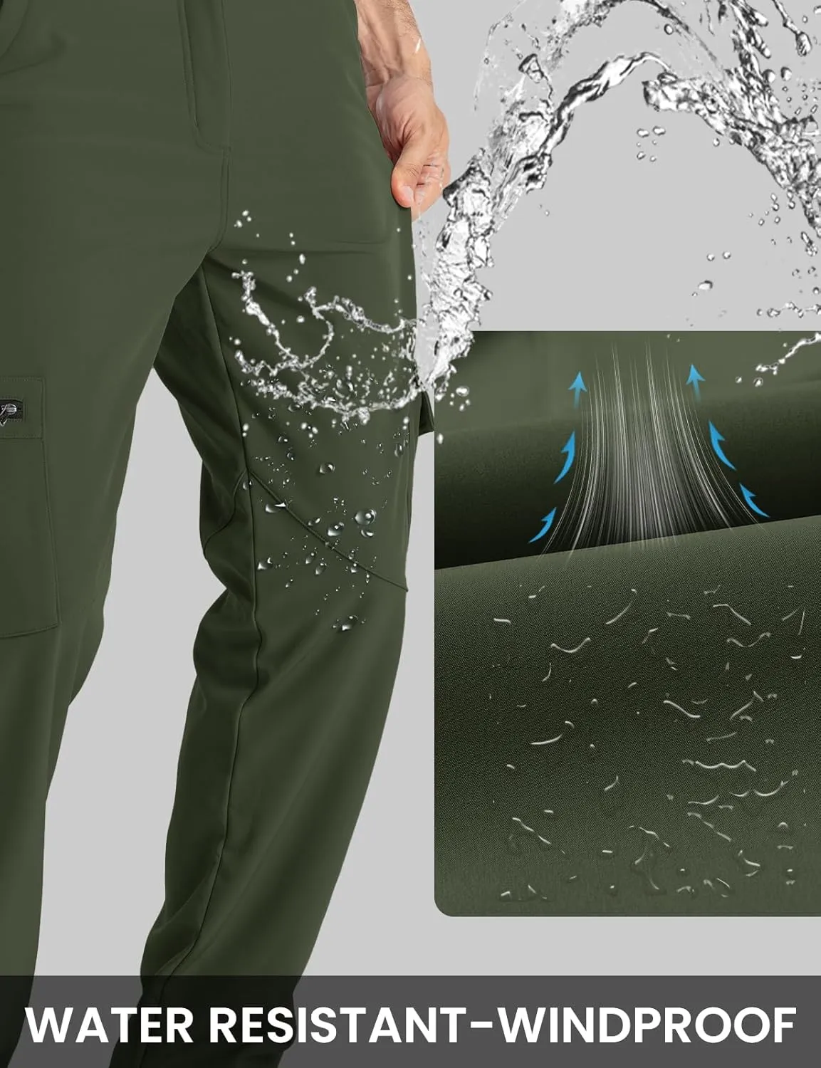 TBMPOY Men's Snow Ski Fleece Lined Hiking Pants Waterproof Winter Snowboard Warm Outdoor Insulated Pants Windproof