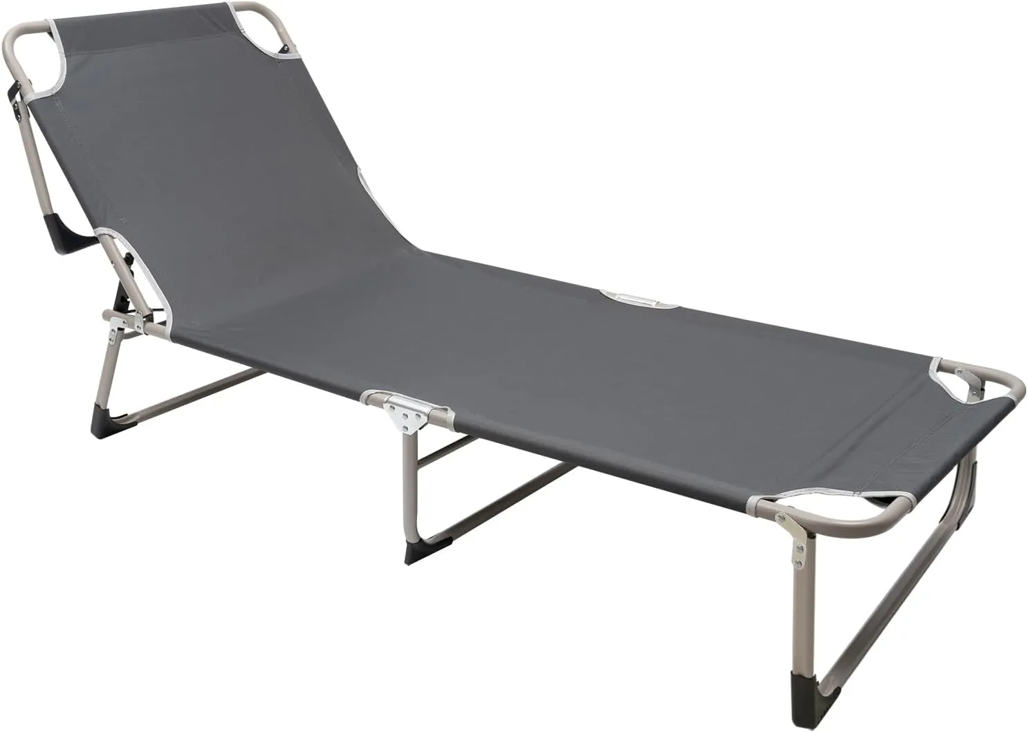 TBVECHI Portable Folding Camping Cot, Adjustable 4-Position Adults Reclining Chaise with Removable Pillow Outdoor Campingbett Fit for Camping, Pool, Beach, Patio
