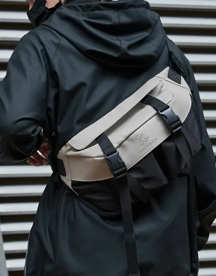 Techwear Black and White Sling Bag