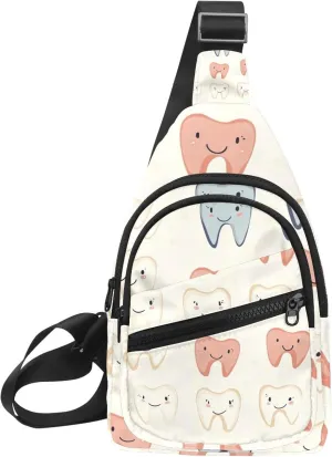 Teeth (4) Chest Daypack Crossbody Backpack for Women Men