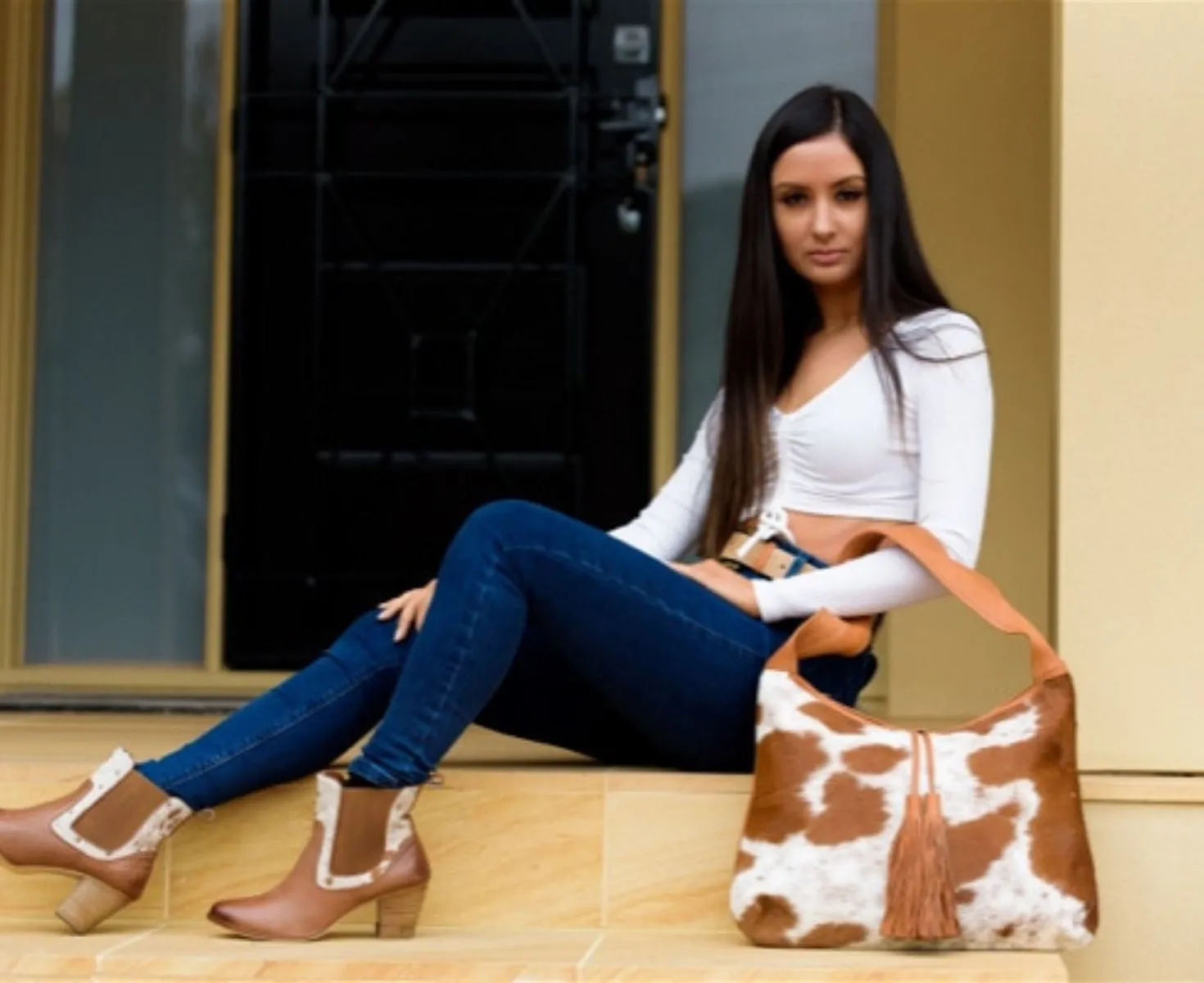 The Athens Cowhide Tote Bag