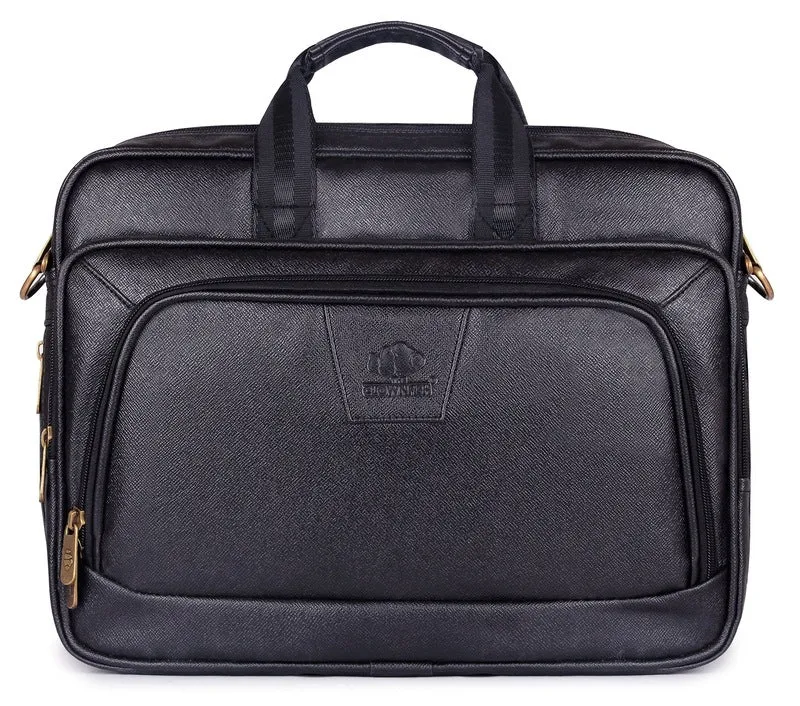 THE CLOWNFISH Bureaucrat Laptop Bag - Padded Compartment | Adjustable Shoulder Strap | 15.6 Inches | Jet Black
