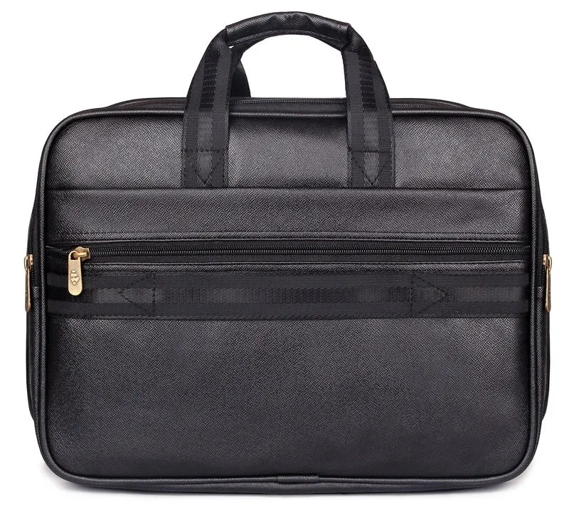 THE CLOWNFISH Bureaucrat Laptop Bag - Padded Compartment | Adjustable Shoulder Strap | 15.6 Inches | Jet Black