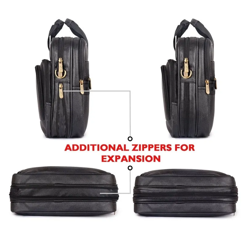 THE CLOWNFISH Bureaucrat Laptop Bag - Padded Compartment | Adjustable Shoulder Strap | 15.6 Inches | Jet Black