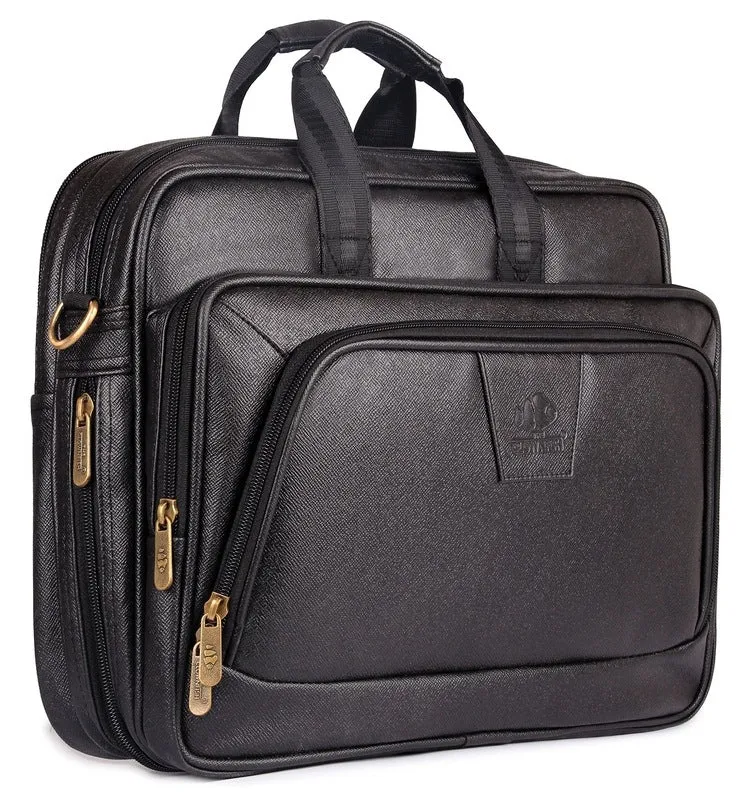 THE CLOWNFISH Bureaucrat Laptop Bag - Padded Compartment | Adjustable Shoulder Strap | 15.6 Inches | Jet Black