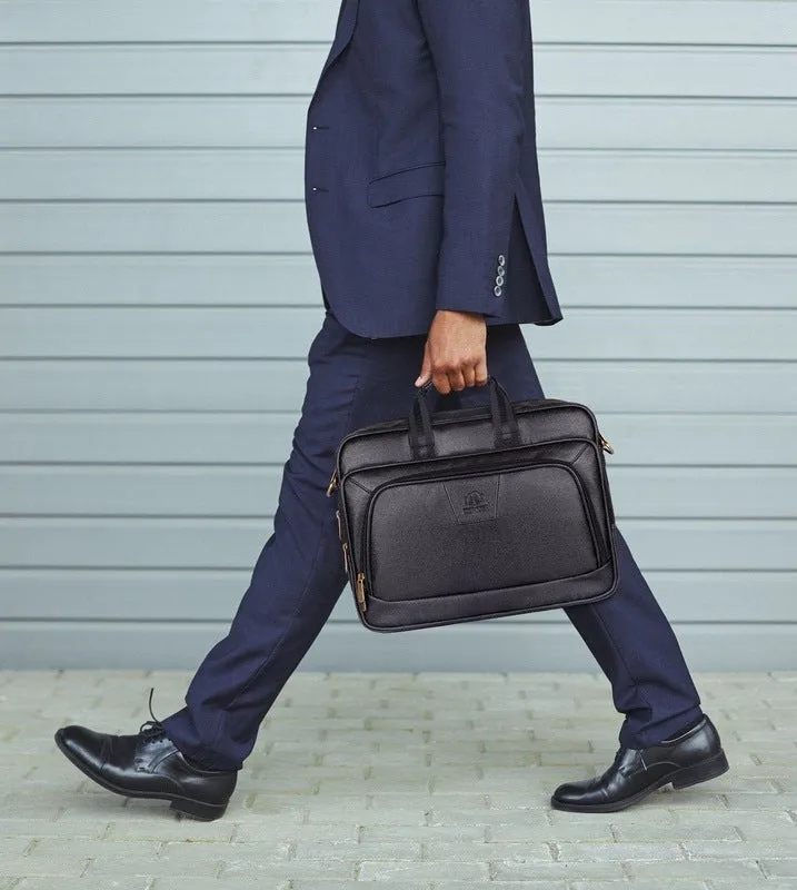 THE CLOWNFISH Bureaucrat Laptop Bag - Padded Compartment | Adjustable Shoulder Strap | 15.6 Inches | Jet Black