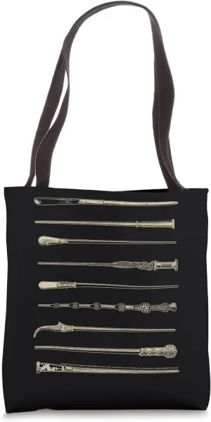 The Crimes of Grindelwald Wands Black Tote Bag