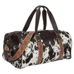 The Design Edge Colombia Cowhide Travel Bag with Carving Details