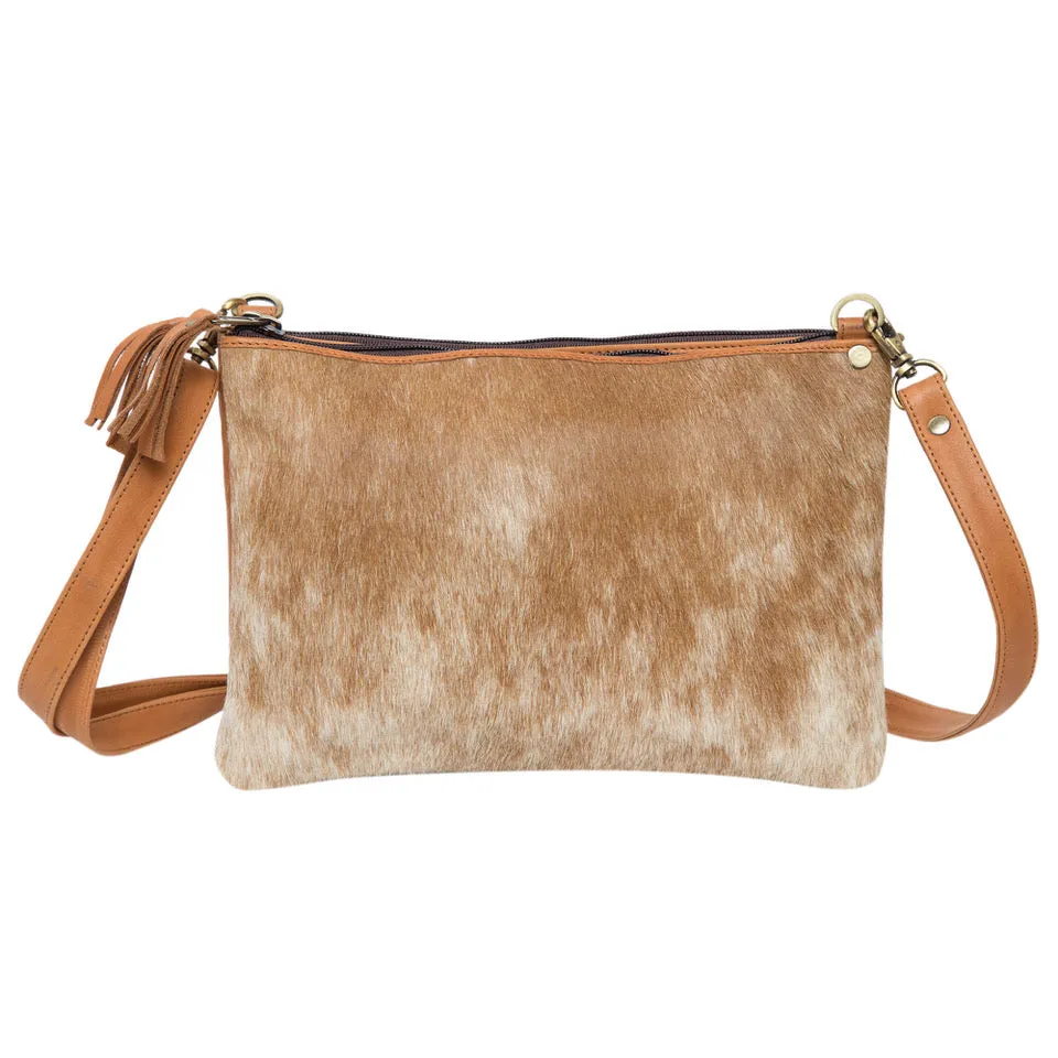 The Design Edge Double Zipper Cowhide Handbag