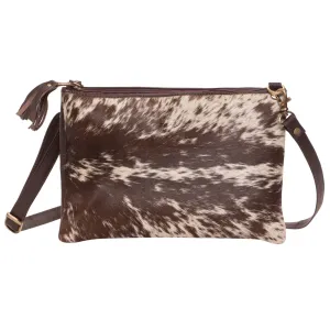 The Design Edge Double Zipper Cowhide Handbag