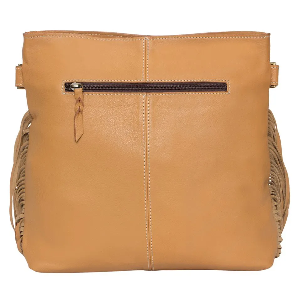 The Design Edge Tooling Leather Medium Sling Cowhide Bag