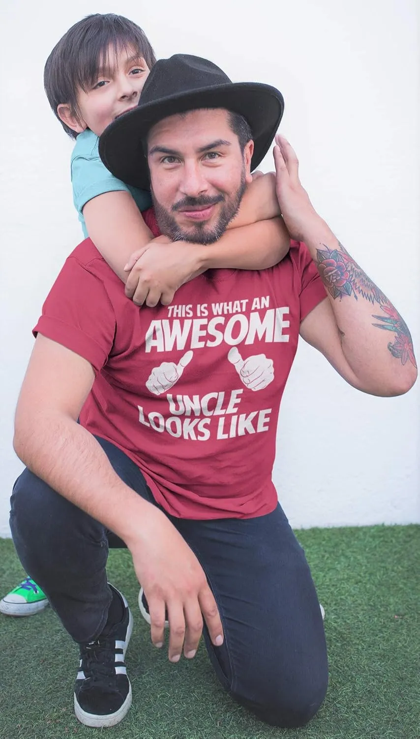 This is What an Awesome Uncle Looks Like, Funny Sarcastic T Shirt for Men, Humor T-Shirt Tee Gifts