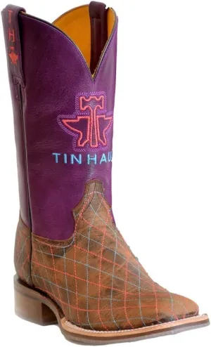 Tin Haul Women's Rodeo Sweetheart Western Boot Broad Square Toe - 14-021-0101-5025 BR 6 1/2 M US Brown
