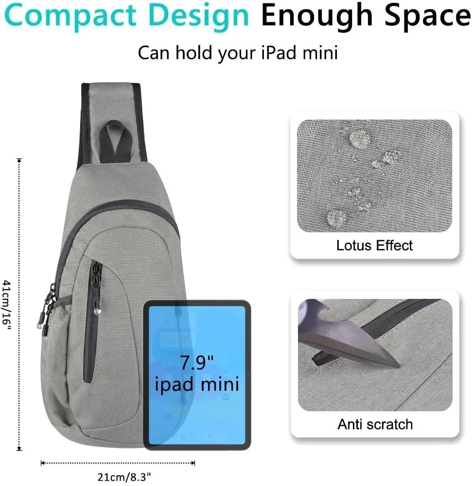 TITECOUGO Small Sling Bag, Lightweight Crossbody Backpack for Men Women, Shoulder Bag for Sports and Outdoor