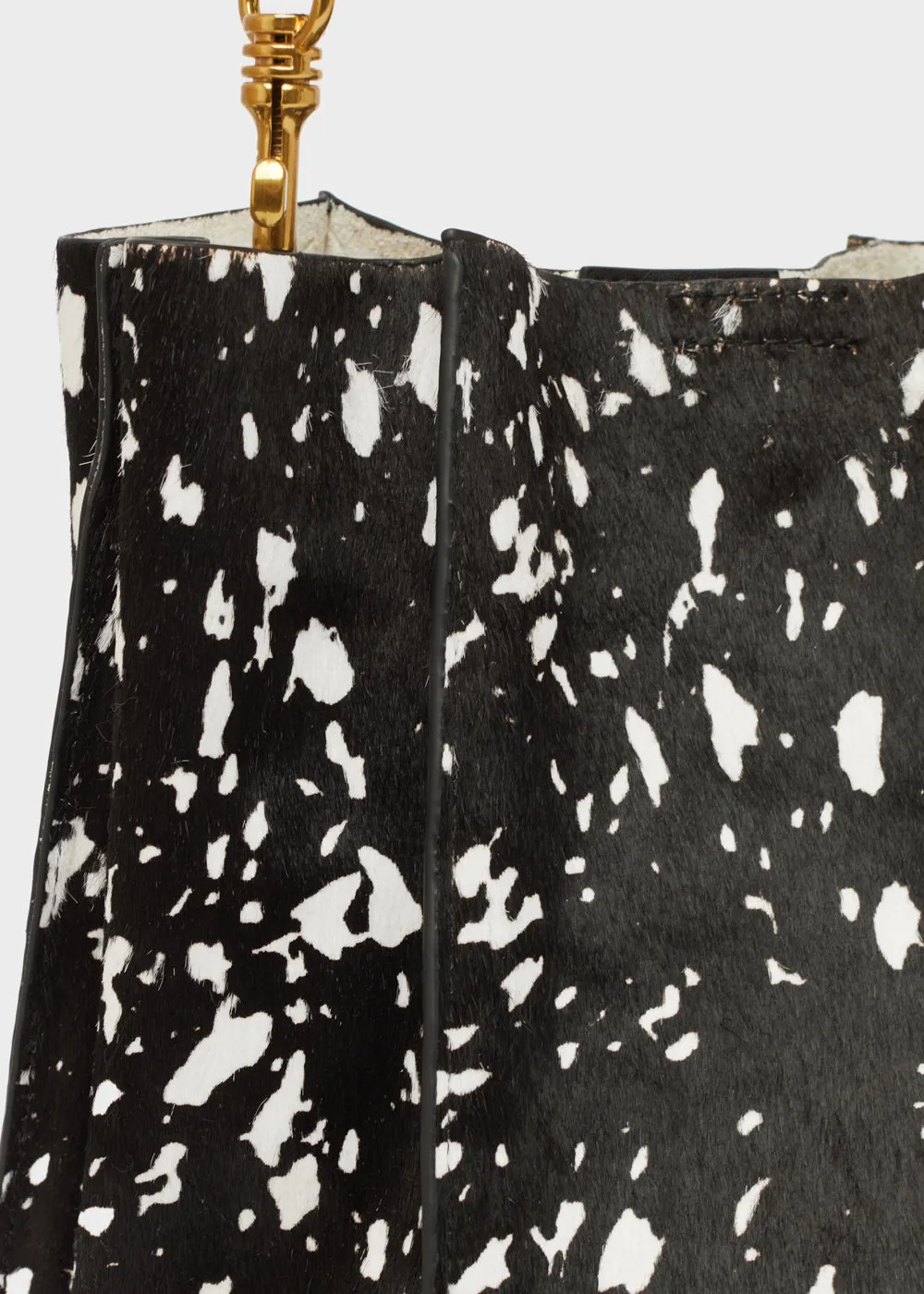 TITTI BUCKET BAG IN REAL LEATHER BLACK