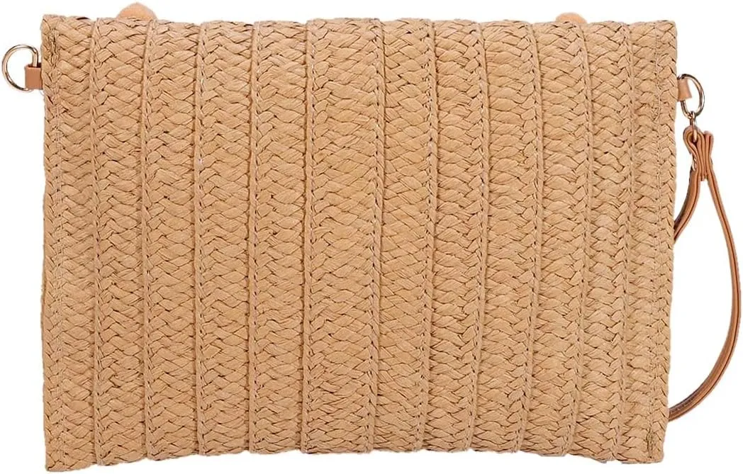 Tmore Weave Handbag,Straw Clutch Summer Evening Handbag Summer Beach Party Purse Woven Straw Bag Envelope