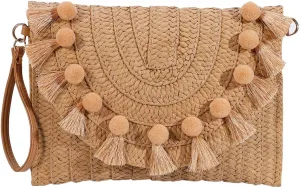 Tmore Weave Handbag,Straw Clutch Summer Evening Handbag Summer Beach Party Purse Woven Straw Bag Envelope