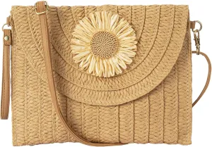 Tmore Weave Handbag,Straw Clutch Summer Evening Handbag Summer Beach Party Purse Woven Straw Bag Envelope