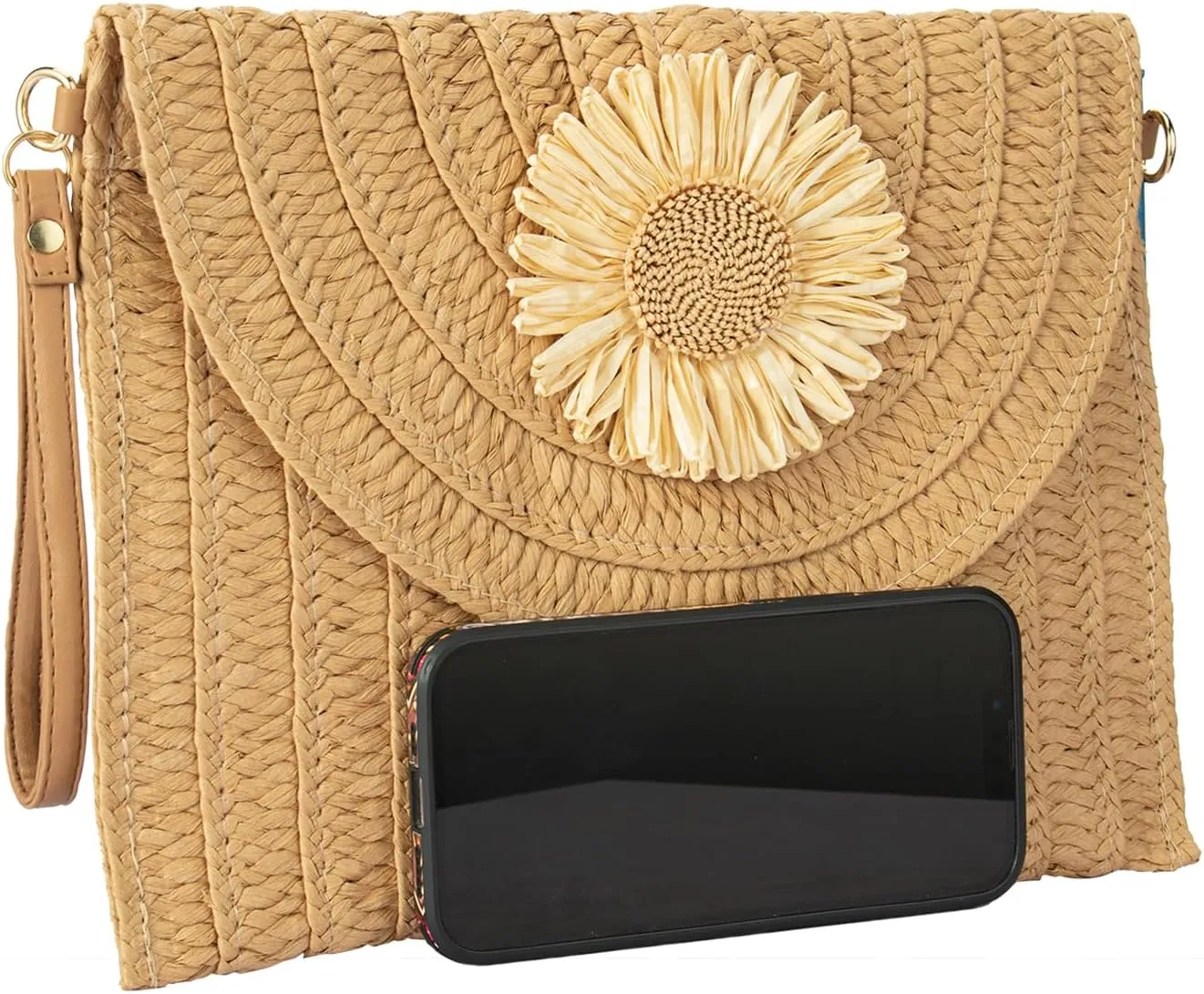 Tmore Weave Handbag,Straw Clutch Summer Evening Handbag Summer Beach Party Purse Woven Straw Bag Envelope