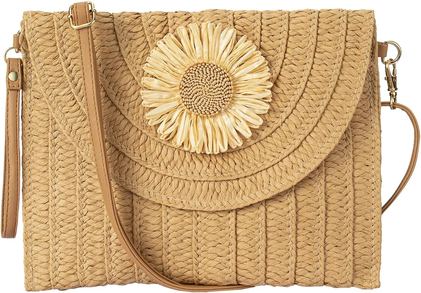 Tmore Weave Handbag,Straw Clutch Summer Evening Handbag Summer Beach Party Purse Woven Straw Bag Envelope
