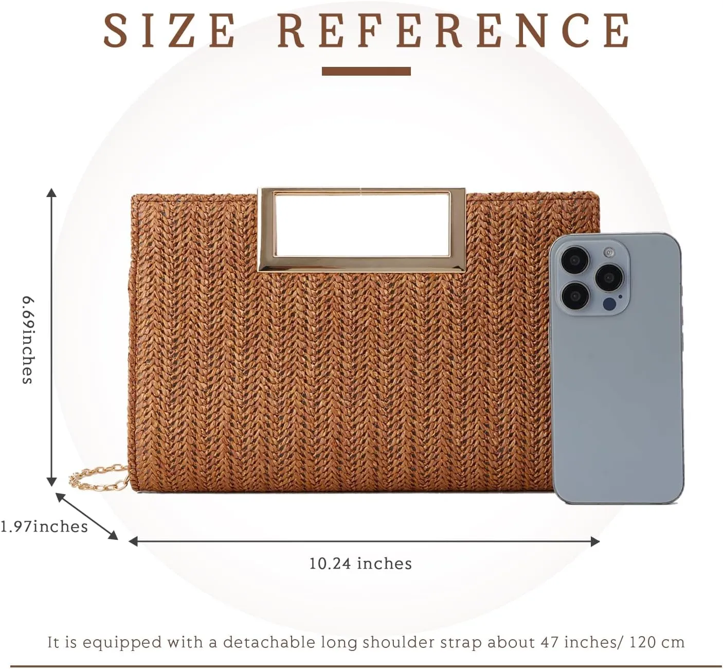 Top Handle Straw Clutch for Women Summer Clutch Straw Evening Bag Raffia Crossbody Purses Woven Beach Clutch