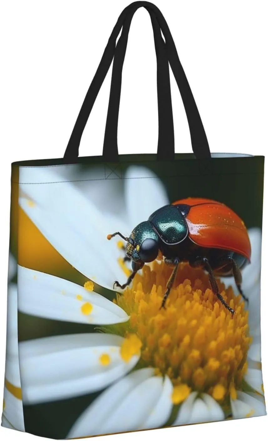 Tote Bag for Women Easter Bunny Shoulder Bag with Zipper Handbag Large Capacity Reusable Grocery Bag