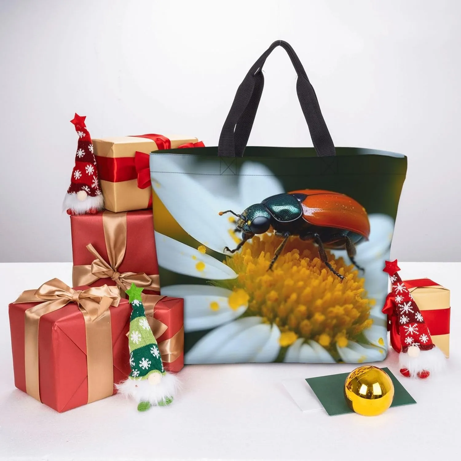 Tote Bag for Women Easter Bunny Shoulder Bag with Zipper Handbag Large Capacity Reusable Grocery Bag