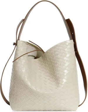 Tote Bag for Women, Soft Genuine Leather Fashion Hobo Handbag, Large Capacity Purse Top Handle Shoulder Bag Travel