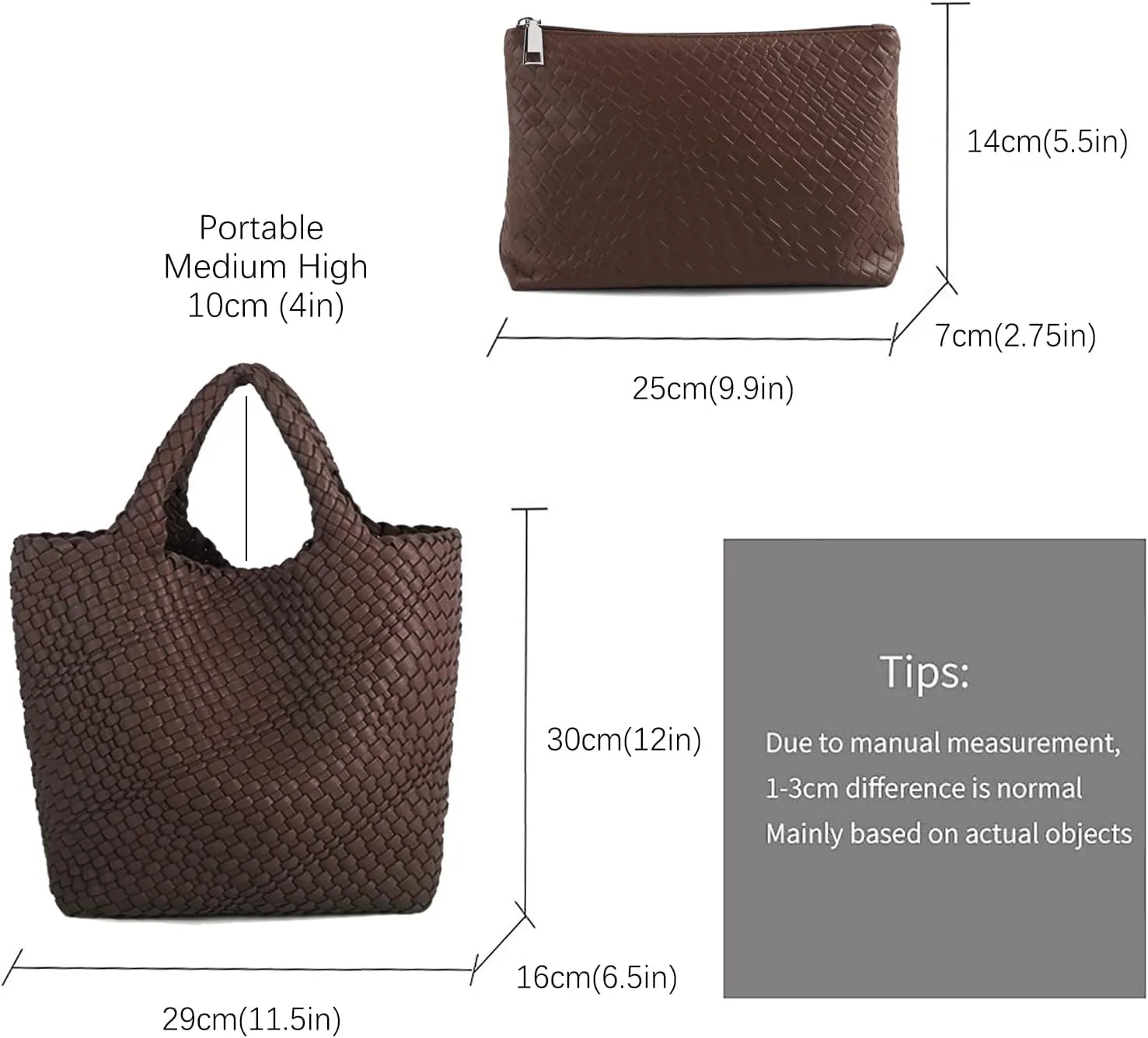 Tote Bag For Women Vegan Leather Handmade Woven Tote Bag Beach Bag Travel Handbag And Purse Top Handle Hobo Tote Bags