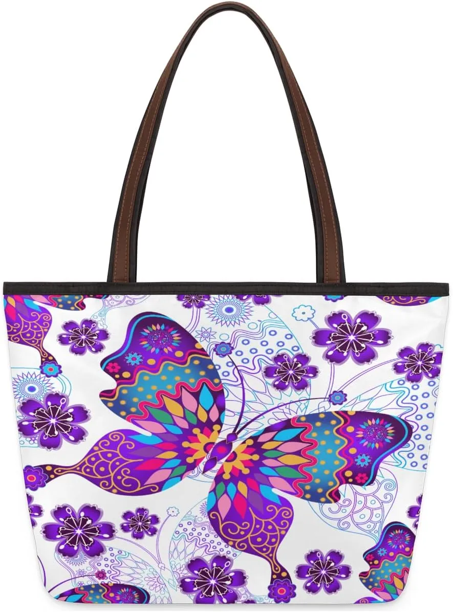 Tote Bag for Women with Zipper Large Capacity Top Handle Casual Shoulder Bag Handbag Reusable Shopping